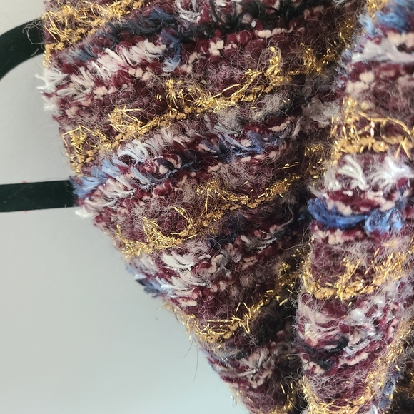 Brand New Gold and Burgandy Infinity Scarf - Picture 3 of 4